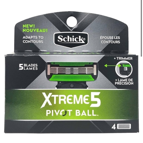 Schlick Premium Quality Xtreme 5 PivotBall Men's Razor Refills 4 Count Box x 2 - Picture 1 of 4